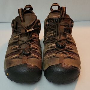 Keen Men's Brown Lansing Low Steel Toe Work Shoes, Size 10EE, Extra Width